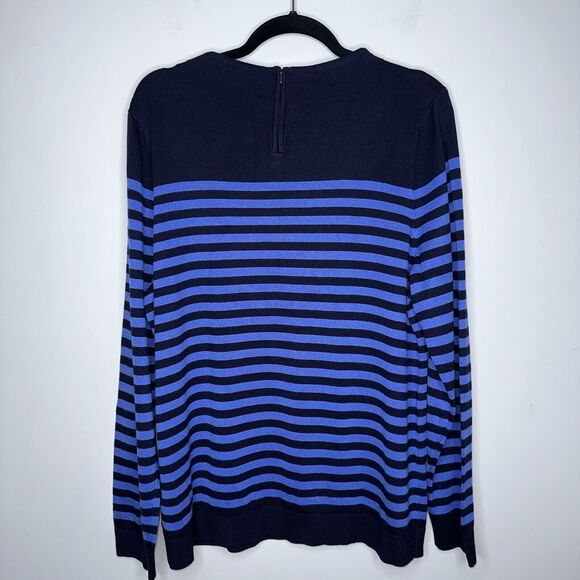 Talbots Women’s Striped Long Sleeve Sweater Crewneck Blue Size XLP NWT - Picture 3 of 5